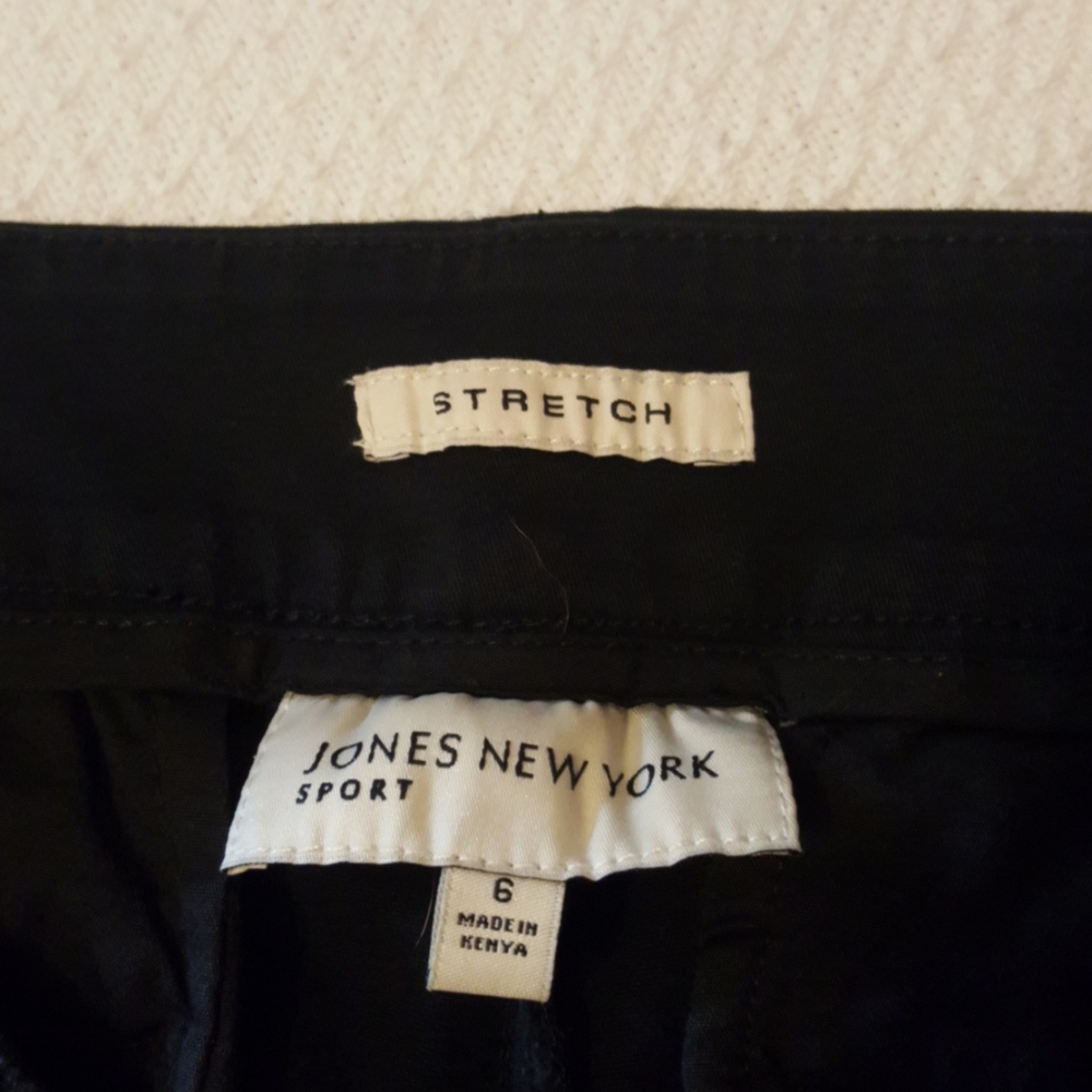 Lower Rise Black Stretch Slacks - Picture 3 of 5